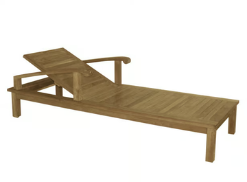 SAINT LAURENT - Recliner wooden sun lounger by Il Giardino di Legno - view 3
